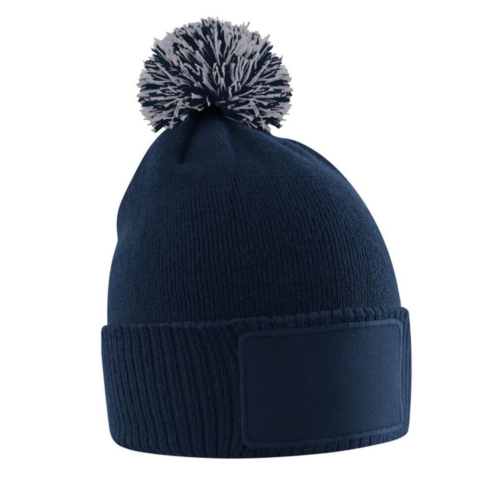 Beechfield Childrens/Kids Snowstar Beanie / French Navy/Light Grey